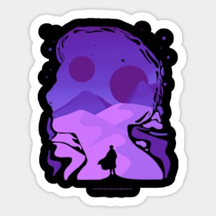 Paul Atreides on Arrakis, Double Exposure Minimalist Illustration Sticker